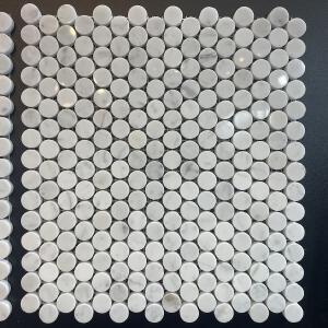 Bianco Carrara Marble 1'' Pennyround Polished Mosaic Tiles