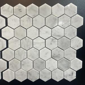 Bianco Carrara Marble 2'' Hexagon Polished Mosaic Tiles